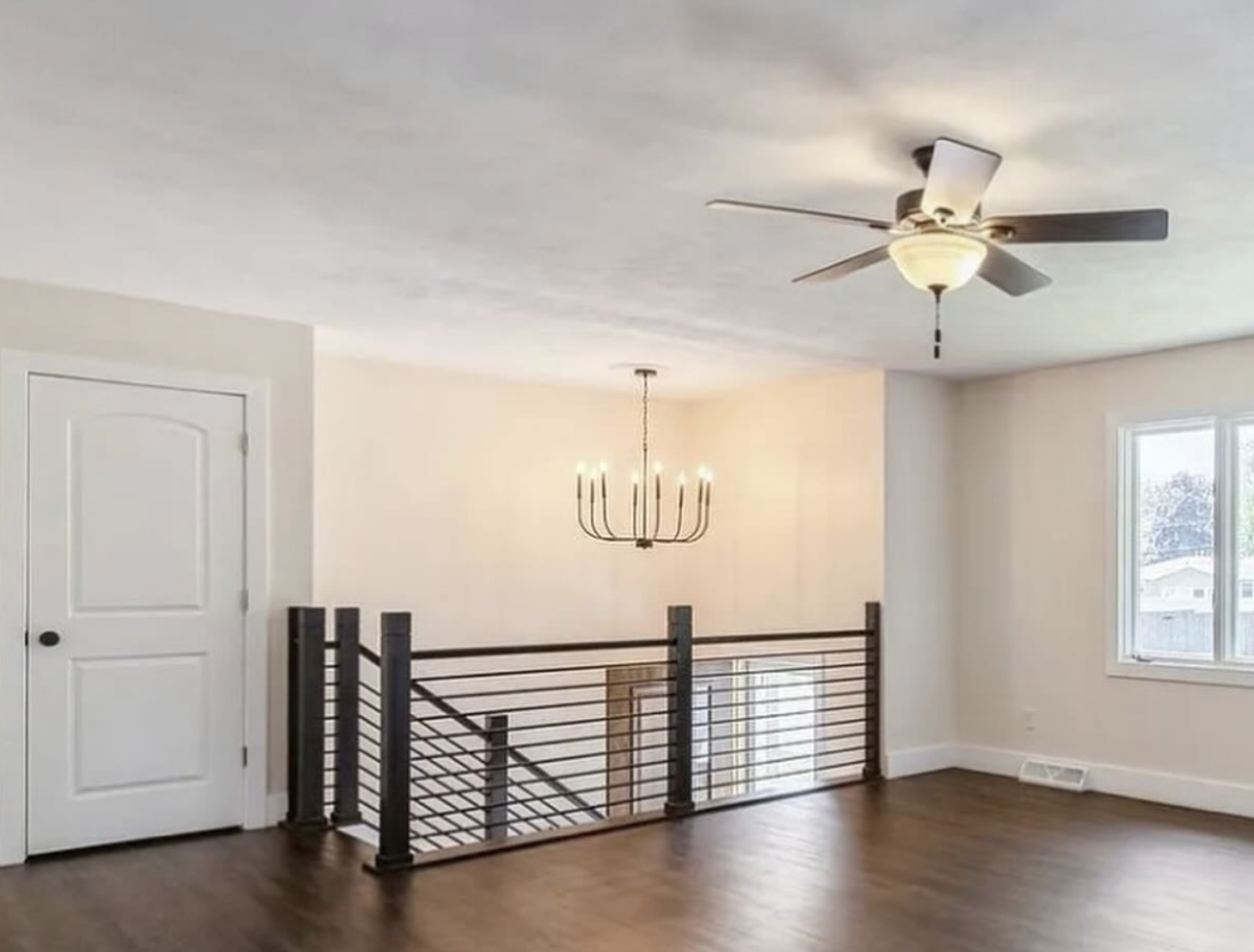 Modern metal handrail and staircase
